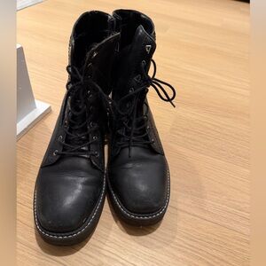 SCHUTZ Black Lace Up Boots